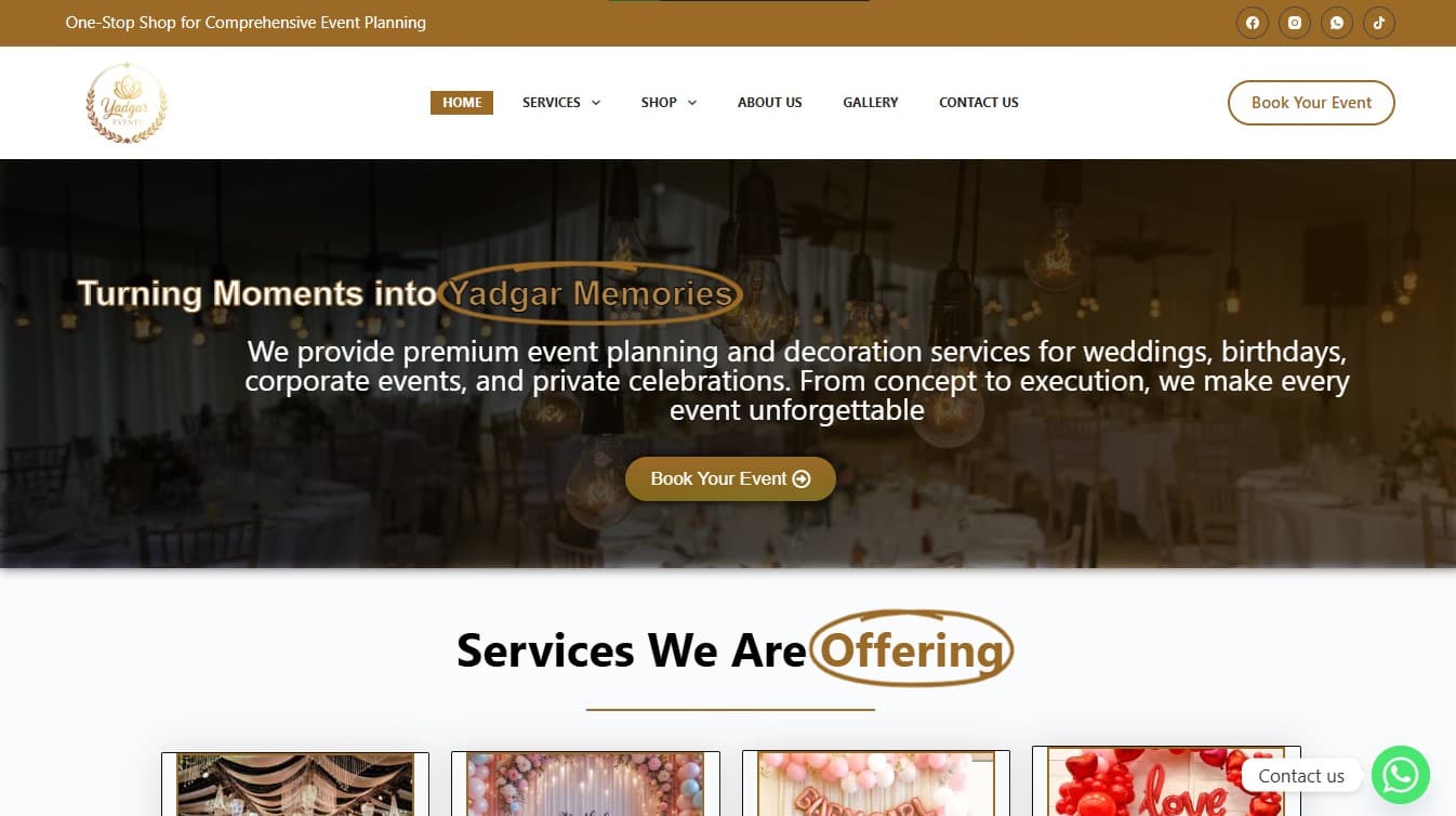 Yadgar Events β Event Management Website